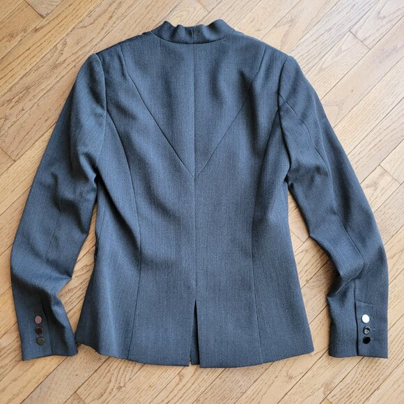 NWT Periphery Gray Blazer Modern Style Soft Wool Stretch 2 Fitted - Picture 9 of 16